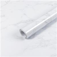 Hode Marble Paper Self Adhesive Vinyl Film Wallpaper Furniture Sticker Sticky Back Plastic Roll for Wall Door Countertop White Grey Granite