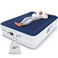 Active Era Luxury Inflatable Mattress | Puncture Resistant Airbed with Flock Coating | Quick 3 Mins Blow Up Bed with Built-in Pump | Portable Air Bed for Home, Camping & Guests 203x152x50cm