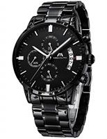 MEGALITH Mens Watches Chronograph Stainless Steel Waterproof Watches for Men Large Face Dress Mens Wrist Watches Analogue Luminous Date, Gift for Men
