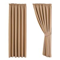 Aspire Homeware Pair of Thermal Blackout Tape Top Curtains, Interwoven Lined Sunlight Blocking Pencil Pleat Curtains + 2 Tie Backs