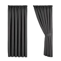 Aspire Homeware Pair of Thermal Blackout Tape Top Curtains, Interwoven Lined Sunlight Blocking Pencil Pleat Curtains + 2 Tie Backs