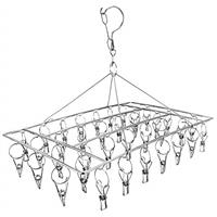 Skroad Stainless Steel Sock Drying Rack, Swivel Hook Wind-proof Clothes Hanger Rack for Socks, Underwear, Shoe Insoles, Baby Clothes, Gloves