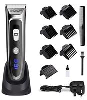 Hair Clipper Set Cordless, Electric Hair Trimmer Rechargeable Waterproof Mens Grooming Kit Hair Cutting Machine with LED Display Ceramic Blade Hair Shaver Beard Trimmer 2 in1 for Men Kids Barbers