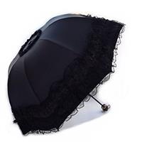 Maibar Sun Umbrella UV Parasol Small Lightweight Lace Folding Umbrellas 210T Parasols 8 Bones for Lady Women