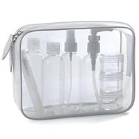 MOCOCITO Toiletry Bag Women & Men | Clear Toiletry Bag |Toiletry Bag Set with 8 Bottles(max.3.4oz/100ml) 1 Flight Security Liquid Bag| Approved by EU & UK Luggage Rules