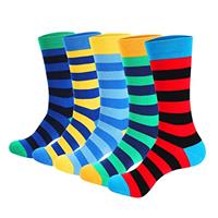 HIWEAR Mens Socks- Colorful Funky Novelty Design Rich Cotton,Men's Comfort Dress Calf Socks Multipack