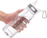 VENNERLI Water Bottle with Straw and Time Marking, Sports Water Bottle BPA Free Leak Proof Dishwasher Safe Reusable Tritan Drinks Bottle Durable Motivational for Adults Outdoor 800ml