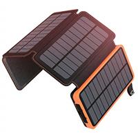 A ADDTOP Solar Charger Power Bank - 25000mAh Fast Charging Portable Charger with 4 Solar Panels Solar Cell Phone Charger External Battery Pack for Phone Tablet Orange