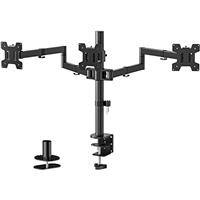 WALI Triple Monitor Arm for Screen Up to 27 Inch, Articulating Triple Monitor Stand, Fully Adjustable Horizontal 3 Monitors Stand with Tilt Swivel Rotate, VESA 75 & 100mm, Black (M003S)
