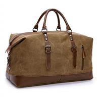 TILEMALL Oversized Canvas Holdall Travel Carry On Duffel Bags Plus Handbag Shoulder Bag Crossbody Overnight Weekend Bag Unisex Travel Holdall Handbag with PU Leather Handle (Black)