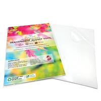 Evergreen Goods 10 Sheets A4 Glossy Transparent Sticker Vinyl Label | Inkjet Printable | Make Your own Stickers, Products Labels | Quality Self Adhesive Sticky Back Clear PVC | Not Waterproof