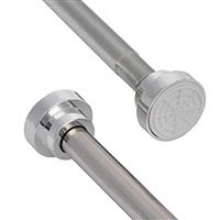 Stainless Steel Extendable Shower Curtain Pole 115-210cm Tension Rods for Curtains Telescopic Curtain Poles No Drilling Adjustable Shower Curtain Rail for Kitchen Cupboard Closet Bathroom Window