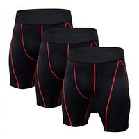 Niksa 1 or 3 Pack Mens Compression Shorts Gym Running Sports Underwear Base Layer Shorts Sports Undershorts Quick-Drying Fabric Mens Workout Shorts with Compression Fit
