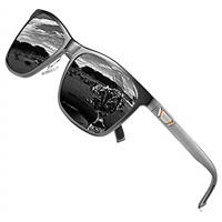 DUCO Polarised Sunglasses Mens - Lightweight Retro Frame Mens Sunglasses - Driving, Fishing and Sports - UV Protection Sun Glasses 400 - Model 3029 H - Black Frame with Gray Lenses