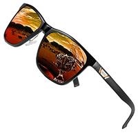 DUCO Polarised Sunglasses Mens - Lightweight Retro Frame Mens Sunglasses - Driving, Fishing and Sports - UV Protection Sun Glasses 400 - Model 3029 H - Black Frame with Gray Lenses