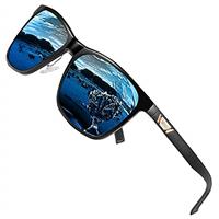 DUCO Polarised Sunglasses Mens - Lightweight Retro Frame Mens Sunglasses - Driving, Fishing and Sports - UV Protection Sun Glasses 400 - Model 3029 H - Black Frame with Gray Lenses