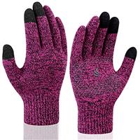 coskefy Winter Knit Gloves Touchscreen Gloves Thermal Wool Lined Texting Gloves Running Gloves for Men Women