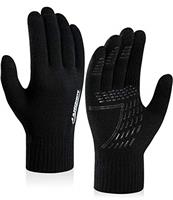 coskefy Winter Knit Gloves Touchscreen Thermal Wool Lined Texting Mitten Running Gloves for Men Women