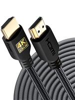 PowerBear 4K HDMI Cable 1.8 M | High Speed, Braided Nylon & Gold Connectors, 4K @ 60Hz, Ultra HD, 2K, 1080P, ARC & CL3 Rated | for Laptop, Monitor, PS5, PS4, Xbox One, Fire TV, Apple TV PC