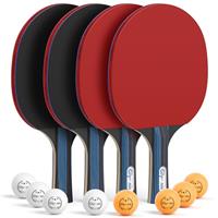 Glymnis Table Tennis Set Portable Ping Pong Set with 4 Premium Table Tennis Paddles, 8 Professional Game Balls and Portable Storage Bag