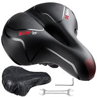YOUNGDO Bicycle Saddle, Gel Bicycle Seat, Soft, Comfortable, Breathable, Shock-Absorbing, Ergonomic Bicycle Saddle with Waterproof Cover