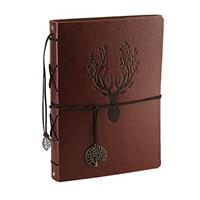 RECUTMS Photo Album Scrapbook Vintage Leather Cover 60 Pages Premium Black Paper Memory Book,Children Back to School Gifts,Wedding Anniversary Presents, Birthday Gifts