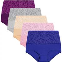 YaShaer Women High Waist Cotton Knickers Briefs Tummy Control Underwear C-Section Recovery Soft Stretch Panties Underpants