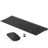 Rechargeable Wireless Keyboard Mouse, seenda Ultra Thin Quiet USB Keyboard and Mouse Set with Numeri