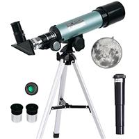 Mijiao Astronomical Telescopes, Outdoor Portable Travel Telescopes Astronomy Tripod Refractor for Kids, Beginner and Adults