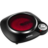 CUSIMAX Electric Ceramic Hot Plate, Hot Plates for Cooking, Portable Electric Hob, Double Infrared Cooktop