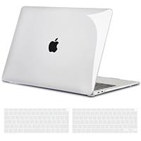 TECOOL Case compatible with MacBook Air/Pro, Plastic Snap On Hard Shell Cover & UK EU Keyboard Protector