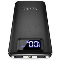 GETIHU Power Bank, 3A High Speed 10000mAh LED Display USB C Portable Charger, USB C In & Output 