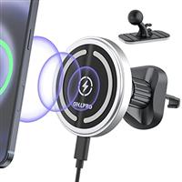 OHLPRO Magnetic Wireless Car Charger,15W Fast Charging for MagSafe Car Mount Charger, 360 Adjustable Auto Alignment Air Vent Mount for iPhone15/15 Pro/15 Pro Max/14/13/12/Pro/Pro Max/Plus/Min