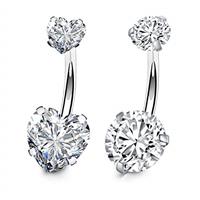 FECTAS Belly Bar Belly Button Bars 14G 10mm Navel Bars Set Stainless Steel Belly Navel Piercing Jewellery Silver Pink Blue Black