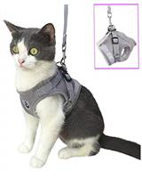 Anlitent Soft Mesh No Pull Cat Harness and Lead Set for Walking, Escape Proof Kitten Vest Harnesses for Small Animals Rabbit/Mouse/Cats, Cool Cat Collar Estra Small