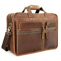 TIDING Leather Briefcase for Men 17" Laptop Bag, Full Grain