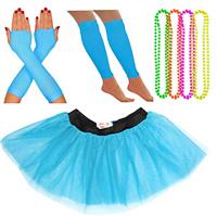 REDSTAR FANCY DRESS Neon Tutu Skirt Leg Warmers Fishnet Glo