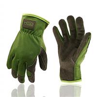 HANDLANDY Men Leather Gardening Gloves, Utility Work Gloves for Garden & Building Work, Dexterity & Breathable Construction Gloves