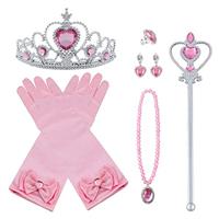 Vicloon Elsa Dress Up Accessories Set of 9, Elsa Gloves, Princess Crown, Ring, Earring, Magic Wand and Necklace