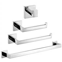 TURS Bathroom Accessory Set Stainless Steel RUSTPROOF Toilet Paper Holder Towel Rail/Holder Robe Hook Bathroom Hardware Set Wall Mount, Polished Finish