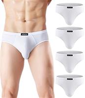 wirarpa Men's Modal Briefs Underwear Soft Microfibre Underpants No Front Silky Touch Slips Covered Waistband Multipack