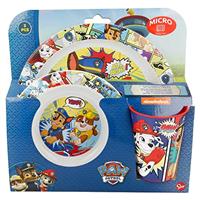 Paw Patrol Stor Comic 3pcs Micro Dinner Tableware Set Plate,