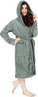 NY Threads Luxury Ladies Hooded Dressing Gown | Super Soft Fleece Women's Robe | Comfortable Loungewear and Nightwear