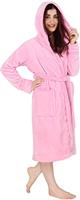 NY Threads Luxury Ladies Hooded Dressing Gown Super Soft Fleece Women's Robe Comfortable Loungewear and Nightwear