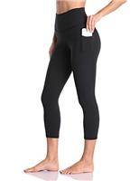 Colorfulkoala Cropped Leggings with Pockets for Women High Waisted 3/4 Capril Yoga Pants