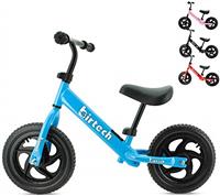 Balance Bike for Kids Toddlers 12 inch No Pedal Training Bicycle Lightweight Carbon Steel Frame with Adjustable Handlebar/Seat for 2-6 Years Old