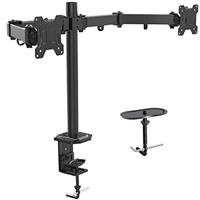 HUANUO Dual Monitor Stand for 13-30 Inch Screens, Adjustable Dual Monitor Arm with Tilt Swivel Rotate,10KG per Arm, Double Monitor Stand Fit 75 100 VESA Mount