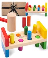 Jaques of London Wooden Hammer Toys for 1 Year Old | Montessori Motor Skills Hammer Bench Toy Toddlers Aged 1 2 & 3 | Toddler Toys Pounding Bench | Since 1795