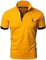 GNRSPTY Mens Short Sleeve Polo Shirts Classic Giraffe Embroidery Golf Tennis T-Shirt