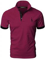 GNRSPTY Mens Short Sleeve Polo Shirts Classic Giraffe Embroidery Golf Tennis T-Shirt